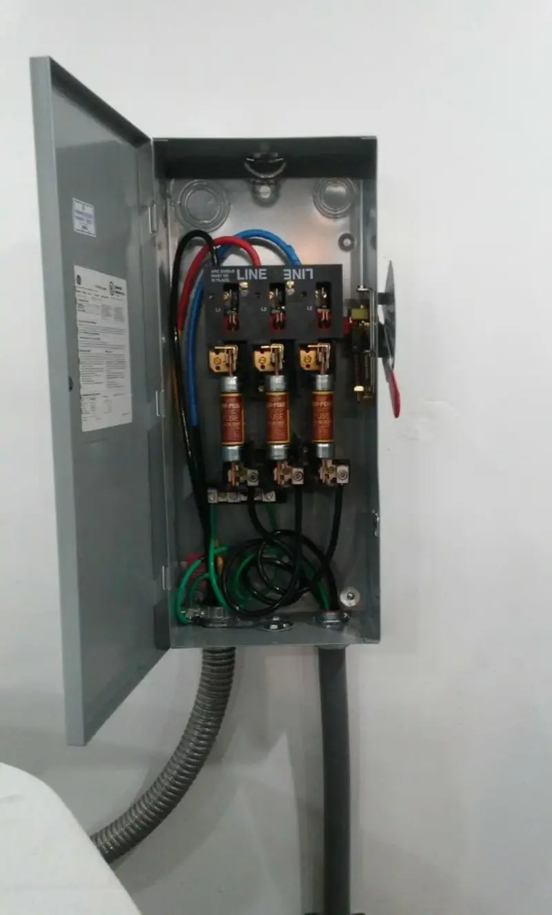 Three-phase disconnect switch installed for Electrical Wiring & Rewiring in Buffalo Grove